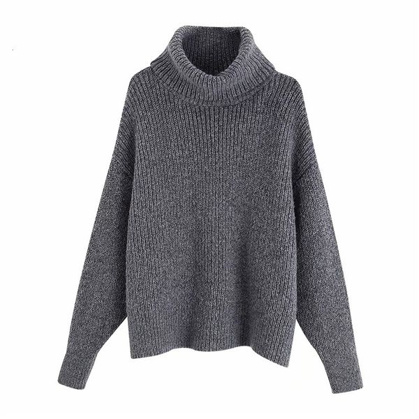 

2021 new autumn winter turtleneck oversized knitted sweater women long puff sleeve plus size sweaters ladies casual pullover pi2i, White;black