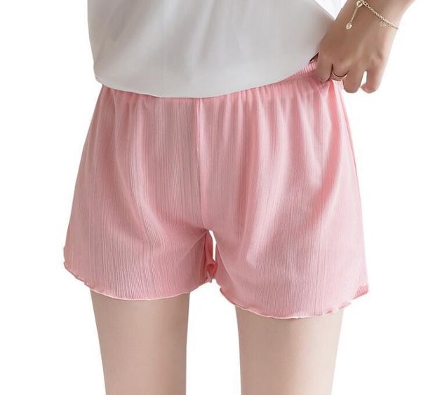 

summer new style beauty safety women loose three-quarter plus fat large size fat anti-empty short1, White;black