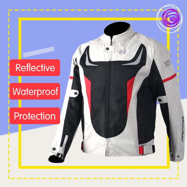 

third generation fashion camouflage racing jacket men waterproof reflective motorcycle jersey windbreaker outerwear profession coats mens to, Black;red
