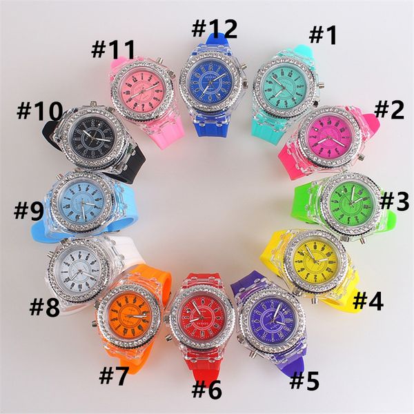 

designer watch luxury diamond led light watch crystal luminous men women wristwatch slicone rhinestone quartz watches f102601, Blue