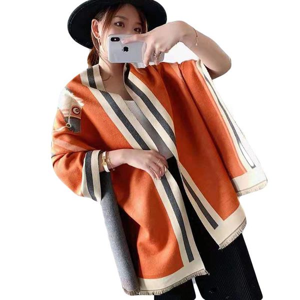 

new 2020 animal print winter cashmere scarf women thick warm shawls and wraps brand designer horse printed blanket cape, Blue;gray
