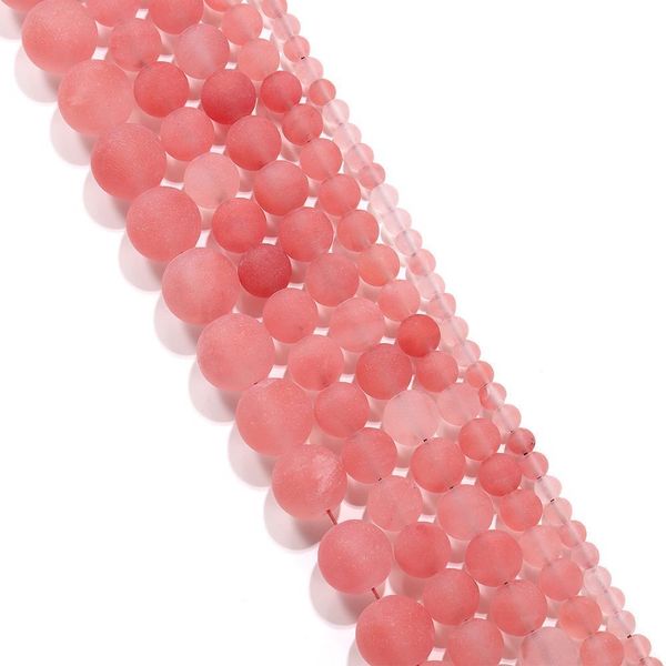 

1strand lot 4 6 8 10mm matte watermelon red chalcedony stone round loose spacer beads for bracelet jewelry makings supplies h bbyver