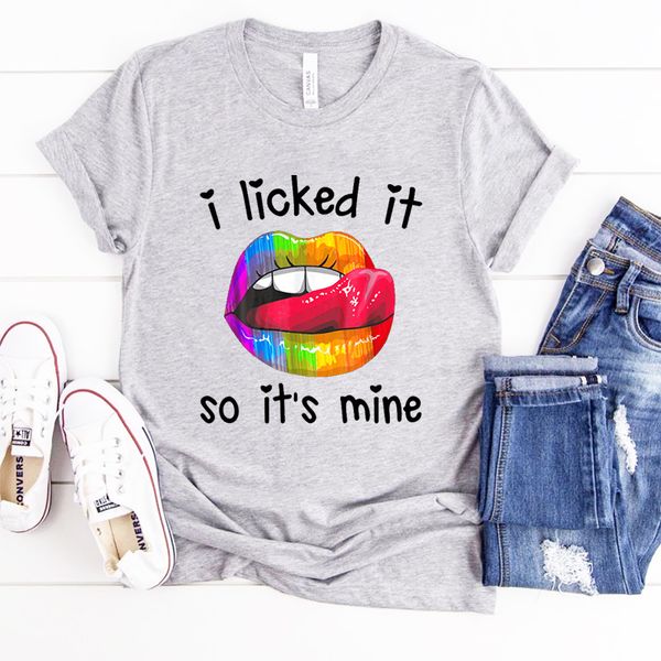

sport grey t shirt women i licked it so it's mine tee 2020 summer short sleeve tee shirts 90s tshirt ulzzang vintage harajuku top