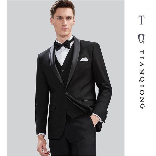 

brand men suit 2021 wedding suits for men shawl collar 3 pieces slim fit burgundy suit mens royal blue tuxedo jacket qt9771, White;black