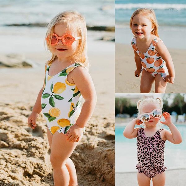 

children's swimwear 2021 children cute floral print one piece swimsuit girls beach bathing suit bikini swimwear1