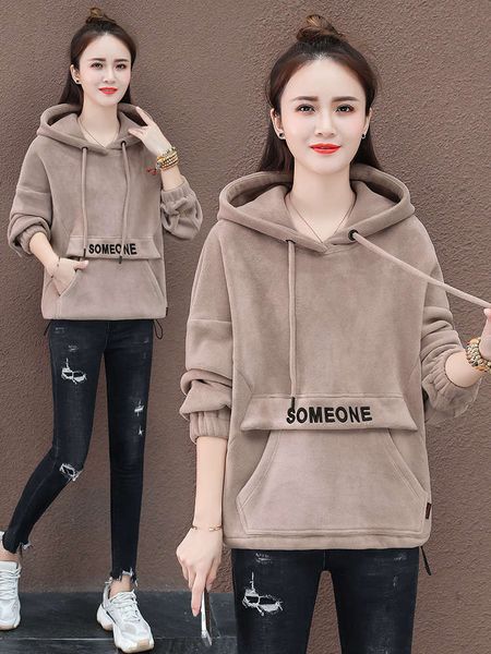 

cashmere double-sided thickened plush women's sweater short 2020 new loose and versatile foreign style, Black