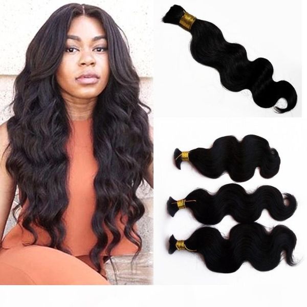 

mixed length 4 bundles bulk hair mongolian body wave human hair bulk for braiding no attachment fdshine, Black