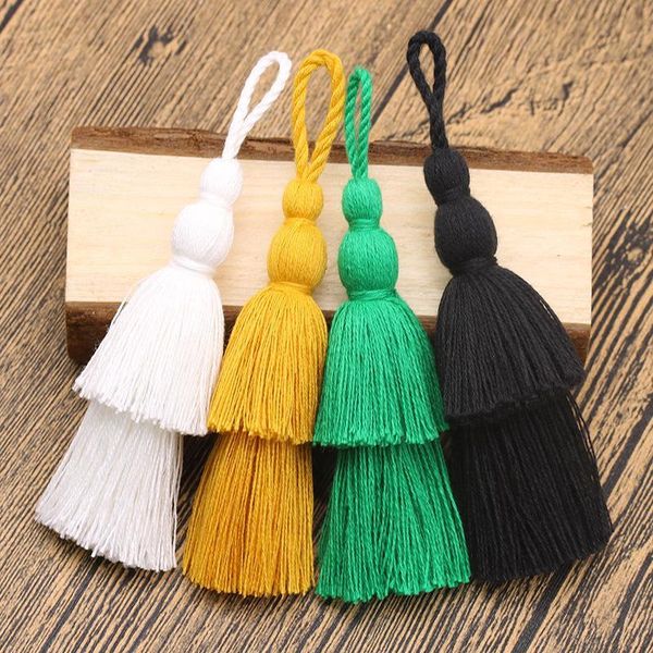

5pc mini double layer tower tassel diy jewelry curtain garments decorative accessories key cell phone bag pendant craft tassels h bbyddq