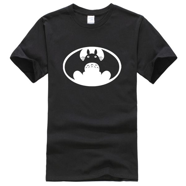 

new harajuku men's 2019 camisa round neck cartoon anime totoro vs batman hip hop quality tees hoodie designers t shirts sweatshirt