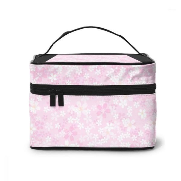

cosmetic bags & cases cherry blossom pink spring flowers makeup bag women toiletries organizer storage make up cases1
