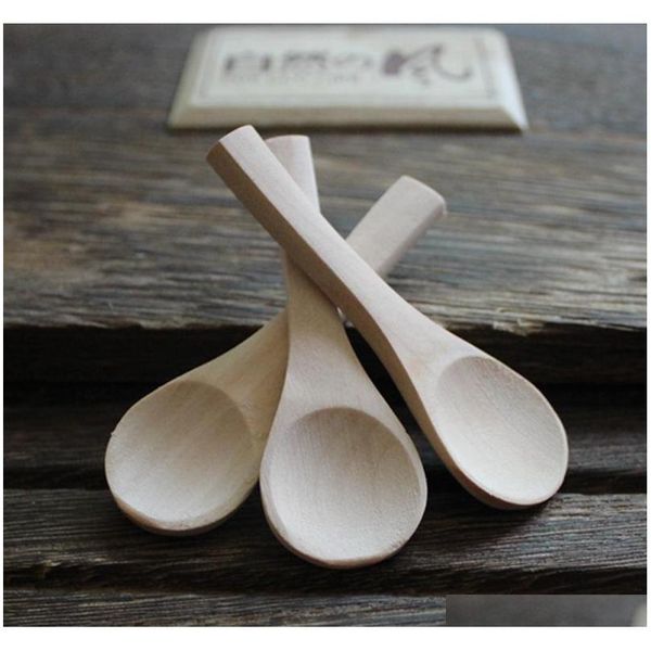 

7*2.3cm handmade small wood coffee spoon natural short handle wooden spoon tea coffee maker spoon