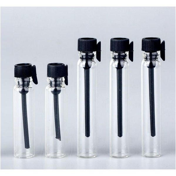 

1ml 2ml glass perfume bottles essential oil vial clear mini tube transparent travel cosmetic empty tester bottle for jlluvg fight2010