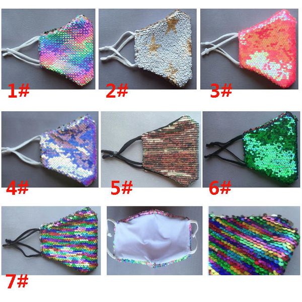 

factoryfashion bling sequin protective dustproof windproof reuse washable face elastic earloop mouth mask dhl sh