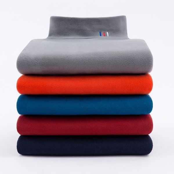 

aoliwen 2020 men's turtleneck sweater embroidery flush thickening fleece lining solid color casual sweater keep warm for men fit1, White;black