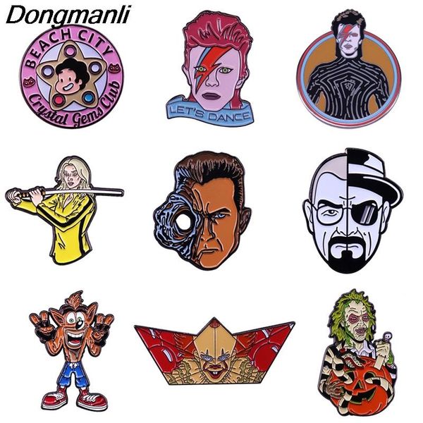 

p4963 dongmanli movie anime figure hard enamel pin brooch women lapel backpack bags badge gifts fashion jewelry, Gray