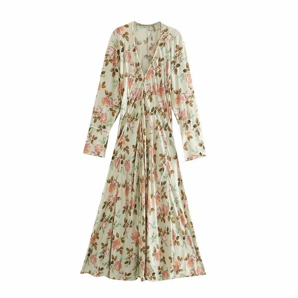 

2021 new flower printing long dresses of the women summer fashion neck dressed up ladies ladies'ankle-length casual dress dlnr, Black;gray