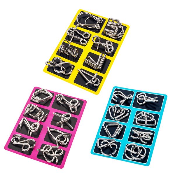 

metal montessori puzzle wire iq mind brain teaser puzzles children adults interactive game reliever educational toys gift