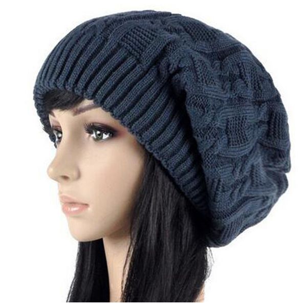 

women warm casual beanies stripes knitted female hat autumn winter cap for girl y200103, Blue;gray