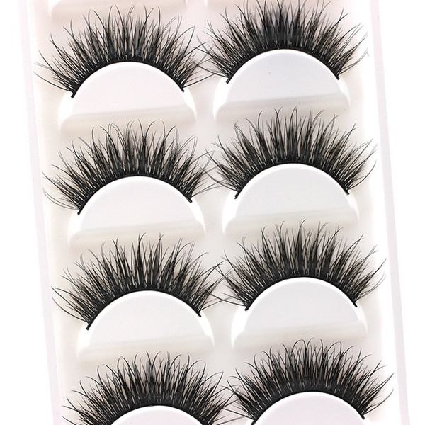 

5 pairs new fashion women soft natural long cross fake eye lashes handmade thick false eyelashes extension beauty makeup tools
