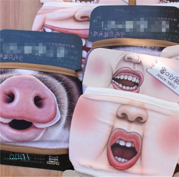

factoryo68icotton face mouth cute 3d cartoon dustproof mask pig mask personality washable for women men face mouth masks party mask