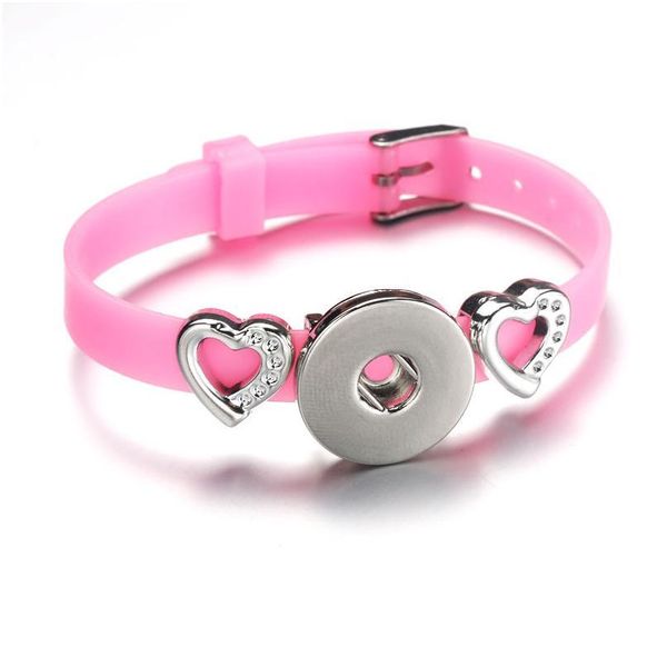 

10 colors boom life snap jewelry candy colors sile snap bracelet for women children love charms brace bbychv, Golden;silver