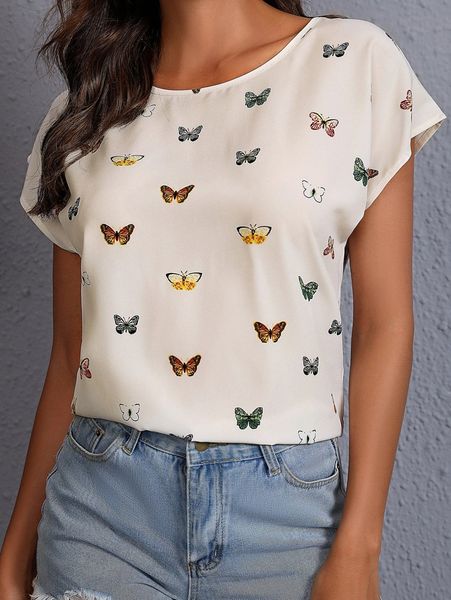 

allover butterfly print d9wb#, White