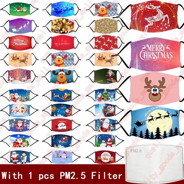 

счастливого рождества маска для лица мода санта лось печать маска дышащая регулируемая многоразовая моющиеся маски рождественские