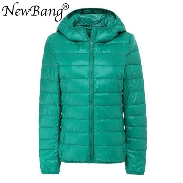 

newbang brand large size 8xl 7xl women's overcoat female ultra light duck down jacket plus autumn winter hooded down coat 201023, Black