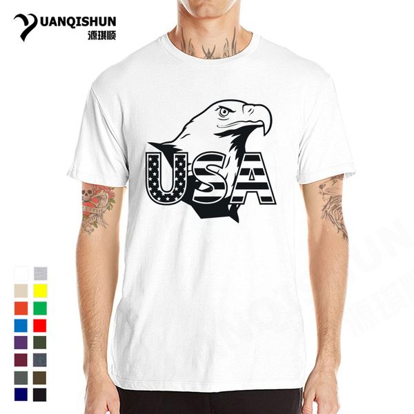 

sport usa eagle flag t-shirt 2018 summer men cotton t shirt american flag fashion boutique tshirt short sleeves tees