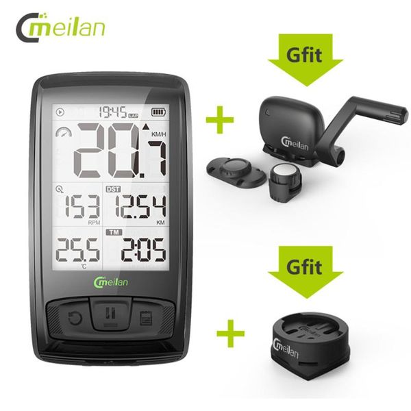 

bike computers meilan m4 bt4.0 wireless computer bicycle speed cadence sensor / ant+/apps data transfer