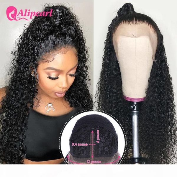 

alipearl hair wigs water wave lace part wig human hair wigs for black women brazilian lace front 150 180 density remy, Black;brown