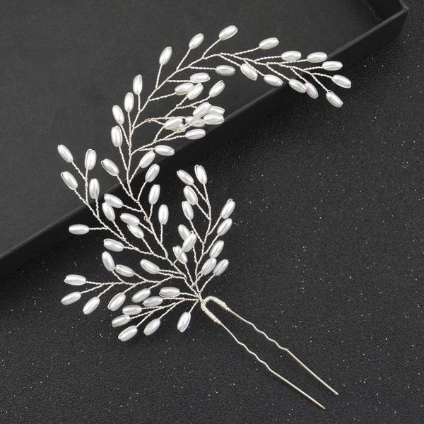 

women hairpins hair clips headpieces wedding hair jewelry accessories crystal pearls forks for bridal hairstyle dropship, Golden;silver