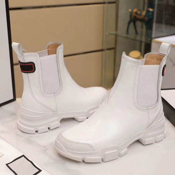 

2020 newleather casual boots women shoes martin boots plaid stitching upper is imported calfskin plaid stripe women short boots4231237, Black