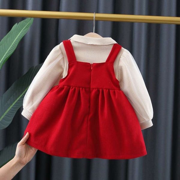 

drs 2020 korean girl's winter thickened woollen baby collar plaid stitching air mh children's skirt bwu0tanx, Red;yellow