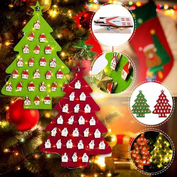 

christmas decorations diy tree ornaments advent calendar santa claus countdown to wall hanging pendant1