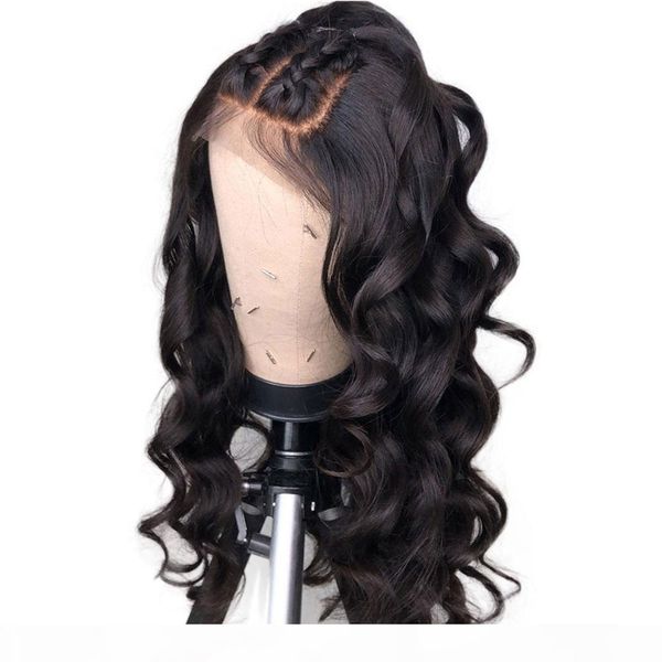 

кружева передние парики pre-щипковых природные hairline с ребенком волос remy парики шнурка бразильская объемная волна парики человеческих в, Black;brown