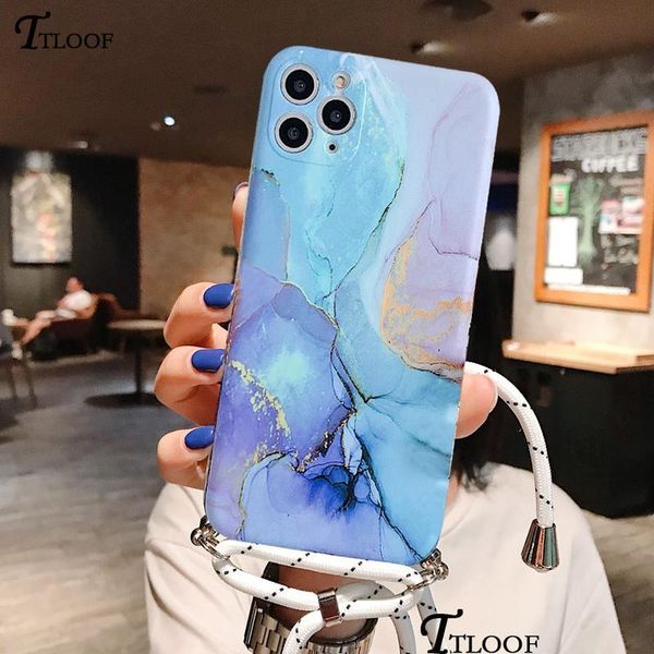 

ttloof marble shell strap cord chain lanyard phone case for iphone 11 pro max xr x xs max 7 8 plu qylxzh