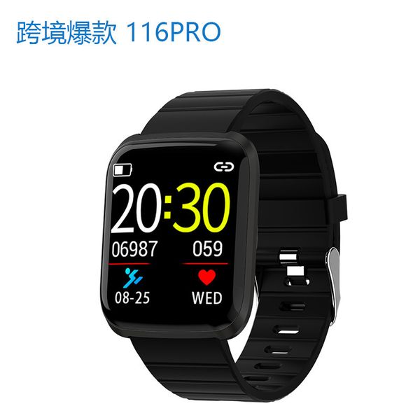

color screen 116pro intelligent bracelet heart rate blood pressure exercise meter step sleep information reminder