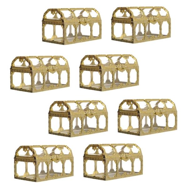 

1 set 8 pcs hollow golden square treasure box candy boxes wedding candy boxes