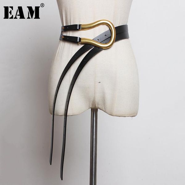 

belts [eam] pu leather black multicolor long wide leg belt personality women fashion tide all-match spring autumn 2021 1k755, Black;brown
