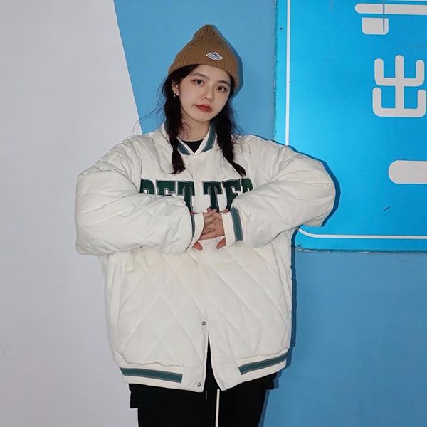 

women winter fall new fashion thicken cotton padded casual warm coat female baseball jackets students loose wild ins trendy, Black;brown