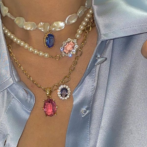 

Women Luxury Shiny Crystal Chokers Necklaces Fashion Elegant Party Neck Decoration Girls Clavicle Chain New Joker Jewelry Female, Golden;silver