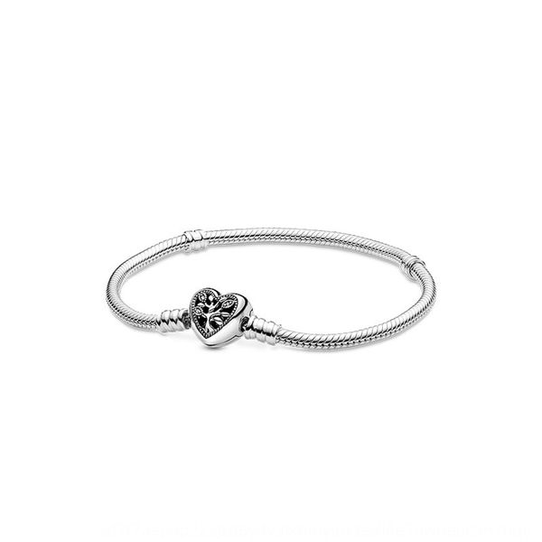 

panjia s925 pure silver mother's day series new family tree heart-shaped chainsnake bone diydiy chain new diy accessories myjia, Golden;silver