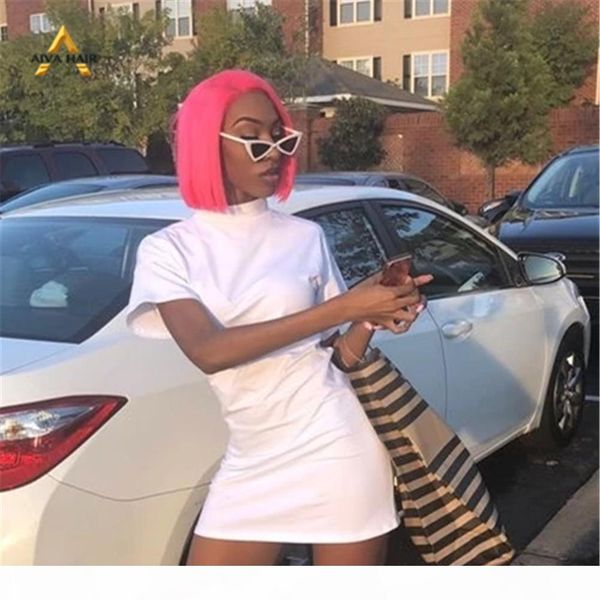 

aiva pink color full lace wigs silky straight human hair brazilian peruvian malaysian lace front human hair wigs for women, Black;brown