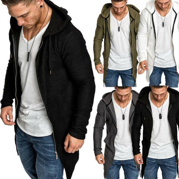 

men's autumn coat hooded long sleeve zipper slim fit casual jacket solid outwear sports gym running sweatershirt1, Black;brown