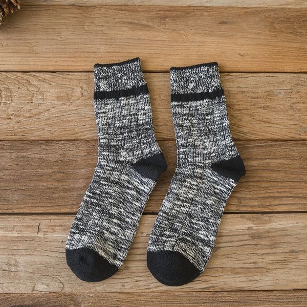 

sfzy7 new style double yarn needle bar stockings for men's knitting slub bar tube cotton pile up socks medium sockscotton socks medium, Black