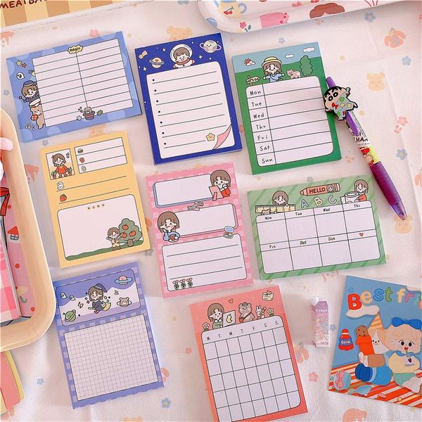 

50 sheets creative daily schedule memo pad to do list time sticky note schedule planner office school supplies stationery