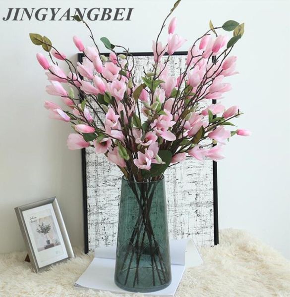 

76cm 7 head magnolia artificial flower yulan wedding silk flowers centerpieces fake table flower home decoration1