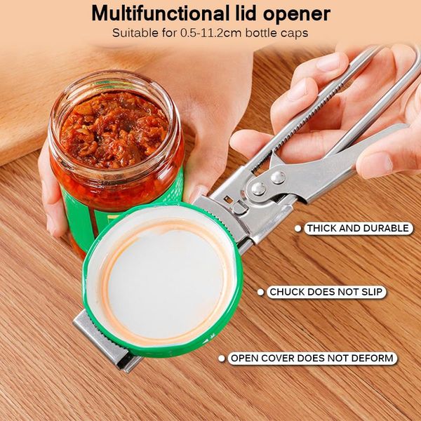 

can opener kitchenware stainless steel adjustable can opener multifunctional side cut manual jar bottle opener accessories bbycmu sweet07