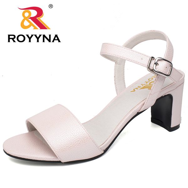 

royyna new fashion style women sandals buckle high heels summer shoes outdoor walking slippers comfortable fast 1020, Black